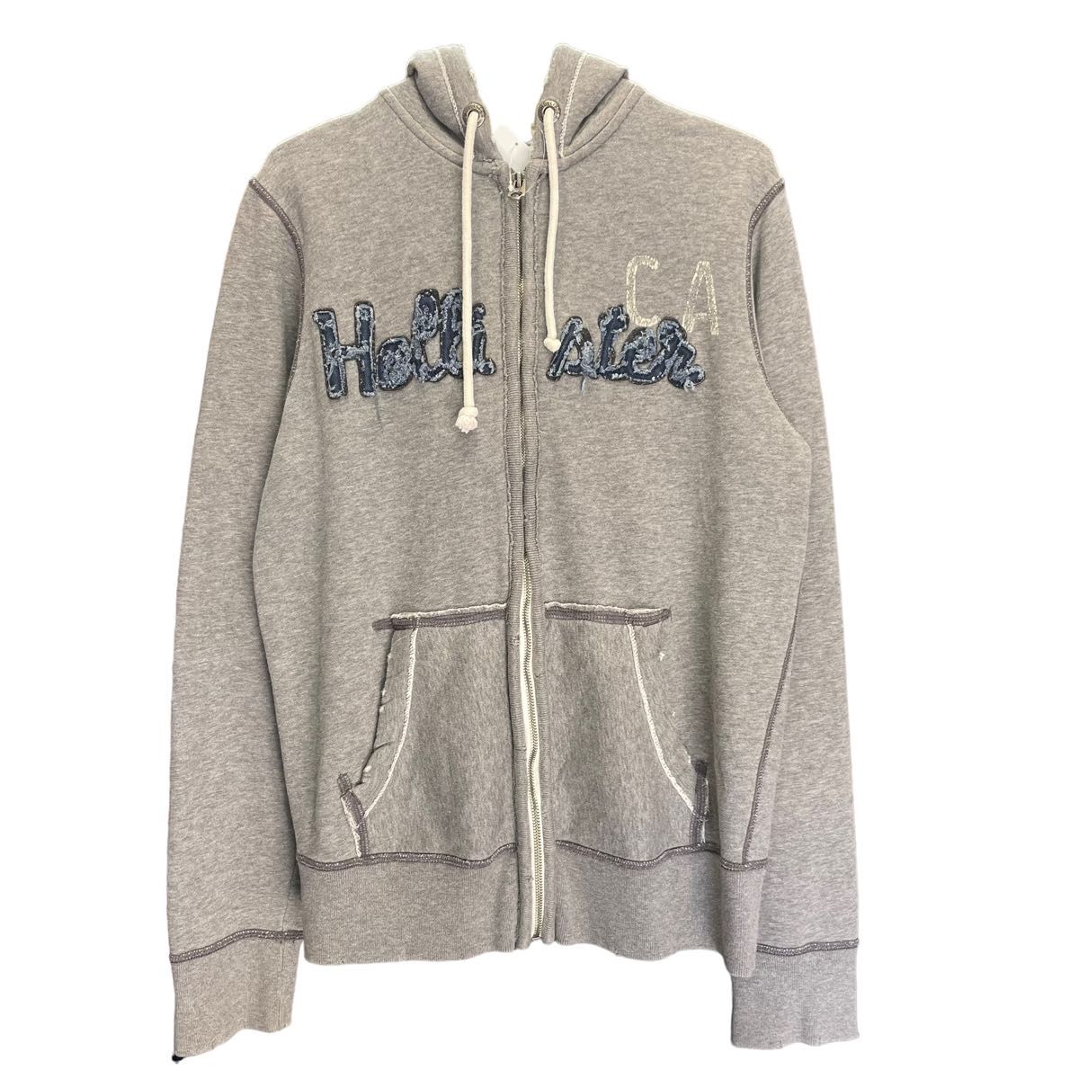 HOLLISTER ホリスター  スウェット パーカー ジップパーカー フーディー ロゴ アメカジ カジュアル 古着  グレー M