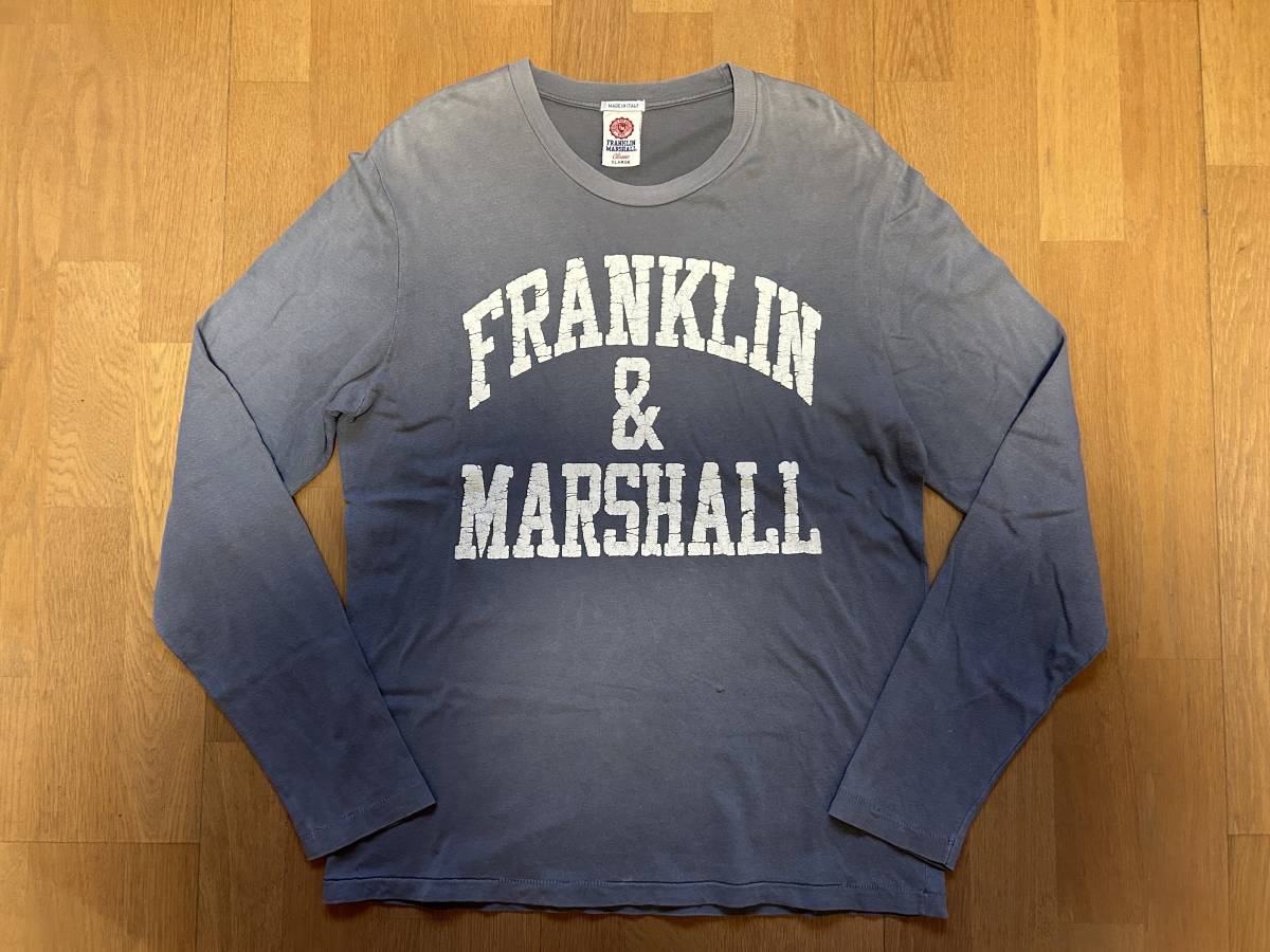 送料無料 フランクリン＆マーシャル 長袖Tシャツ イタリア製 スウェット XLサイズ グレー プルオーバー FRANKLIN&MARSHALL  ロンハーマン
