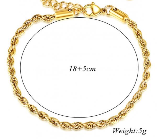 18KGP ツイストチェーン ゴールド 18k 鍍金 ブレスレット bracelet 45_画像4