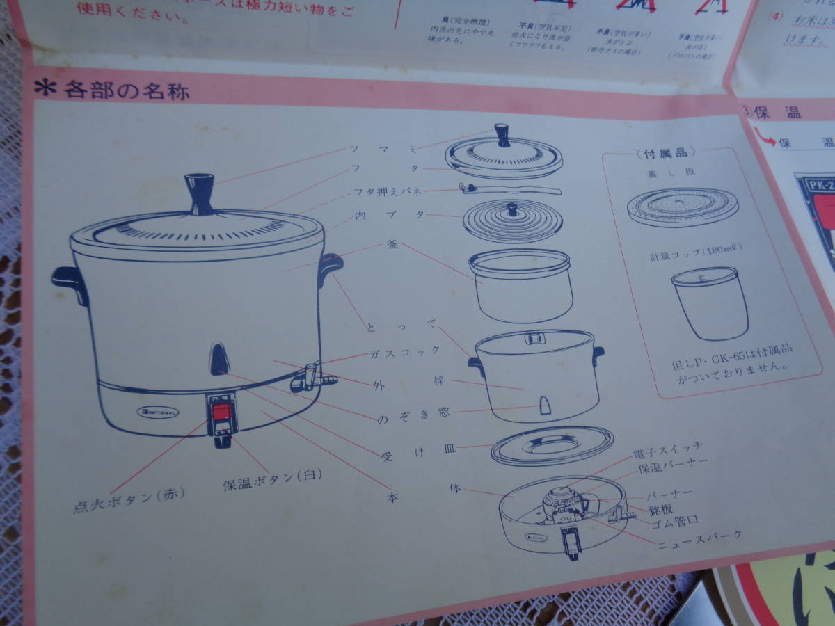 昭和家電　ナショナル　ガス自動炊飯器　GK-35A　都市ガス用　未使用保管品_画像9