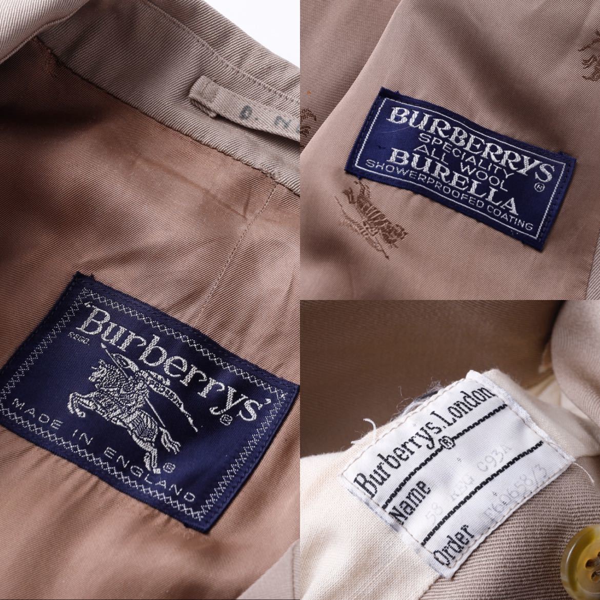 美品】90s Burberry バーバリー ラグランコート タイロッケン 美品】90s Burberry バーバリー ラグランコート タイロッケン