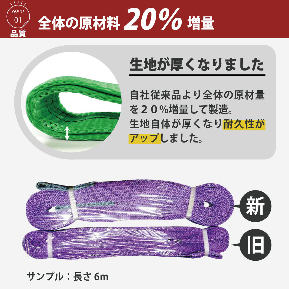 スリングベルト 5m 800kg 幅 25mm ベルトスリング 玉掛け 引っ越し 吊り具 荷重表 種類 運搬用ベルト 運搬用スリング 吊具_画像8