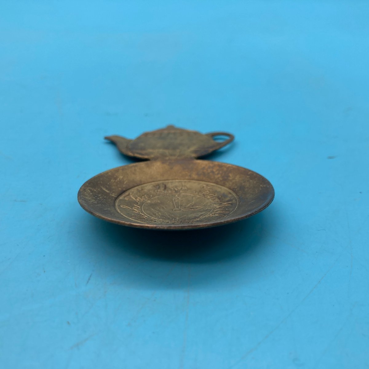 [A9120P007] tea Cade . spoon retro antique England? brass? teapot antique miscellaneous goods tea leaf black tea 