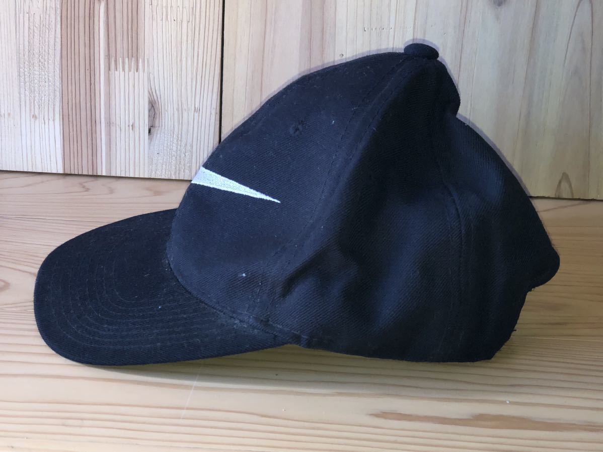 当時　NIKE ナイキ キャップ 帽子 ブラック 黒 ロゴ USA MADE vintage retoro cap_画像2