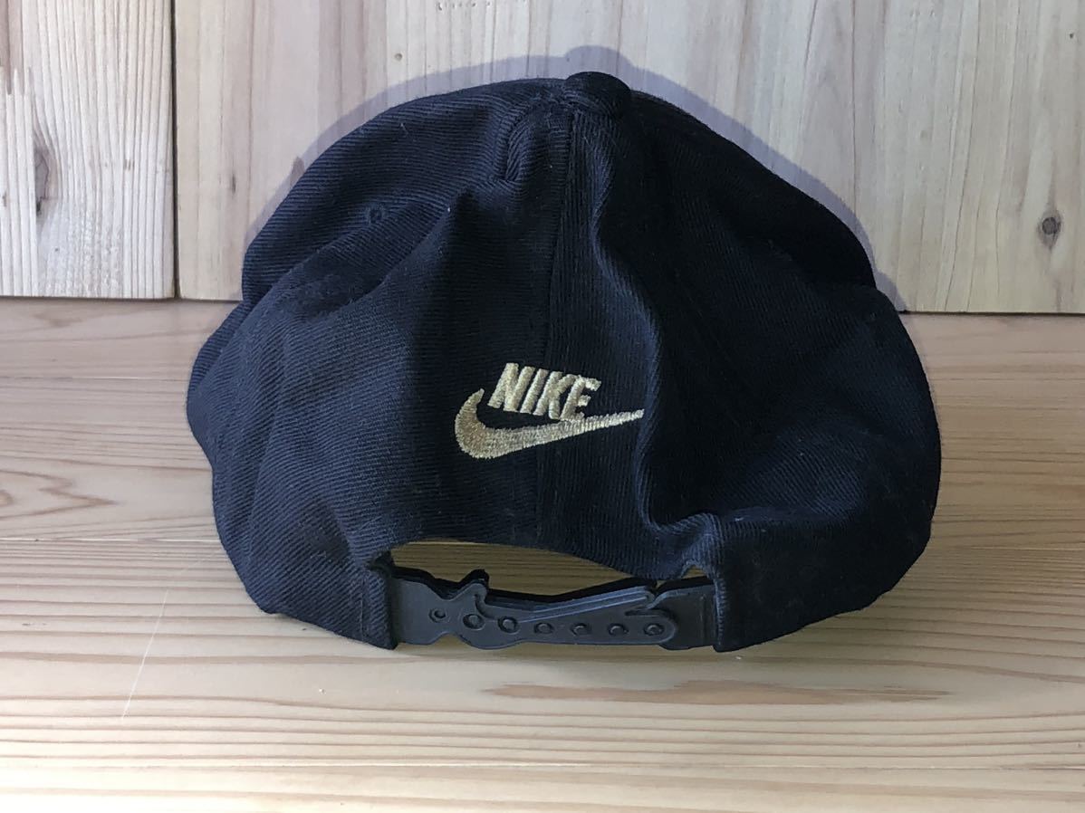 当時　NIKE ナイキ キャップ 帽子 ブラック 黒 ロゴ USA MADE vintage retoro cap_画像4