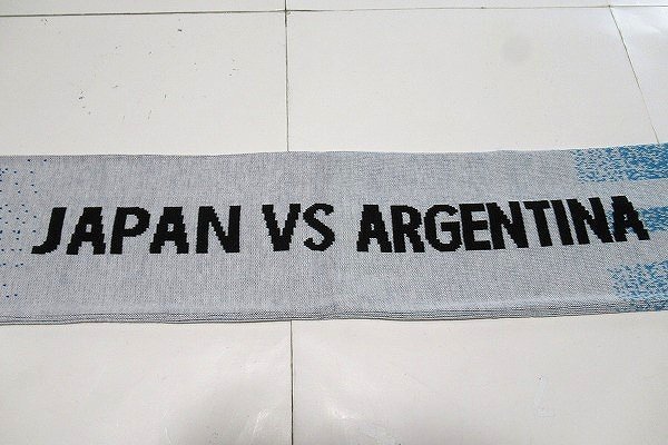 B0163:キリンチャレンジカップ 2002年 11月20日 サッカー 日本代表 対 アルゼンチン代表 マフラー ストール 青系 サッカーマフラー :5_画像5