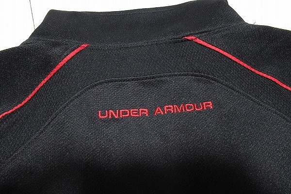 B0195:UNDER ARMOUR トラックジャケット アンダーアーマー ジャージブルゾン 黒 赤 XL メンズ ジャージ ジャンパー:5_画像7