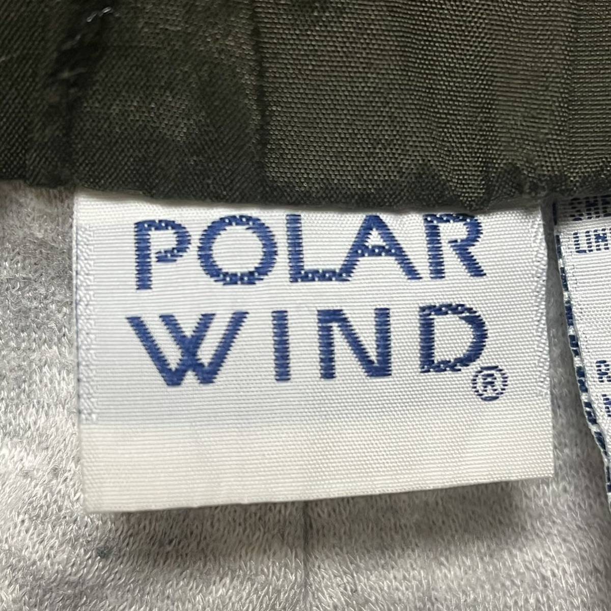 【POLAR WIND】ポーラーウィンド ナイロンパンツ カーキ アウトドア 裏地 スウェット ポケット ウエストゴム メンズ サイズ18/Y1727 SS_画像8