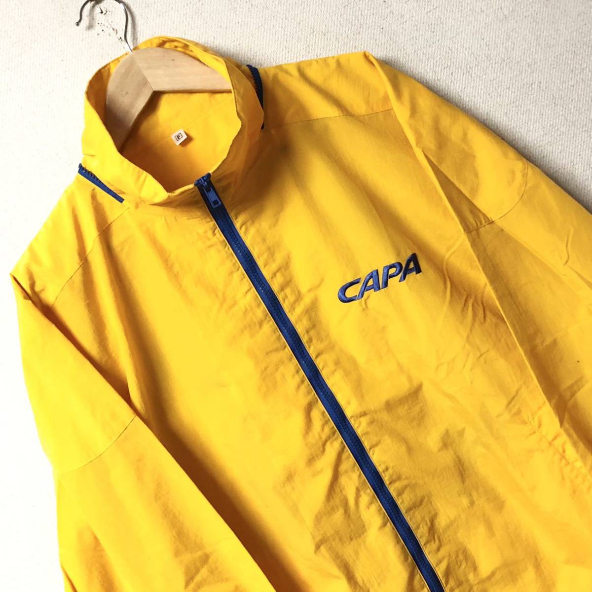 【CAPA】キャパ ナイロン ジャケット ジャンパー 黄 ウインド ブレーカー メンズ ジップアップ ドローコード 車 ホンダ トップス F/Y2183BB_画像6