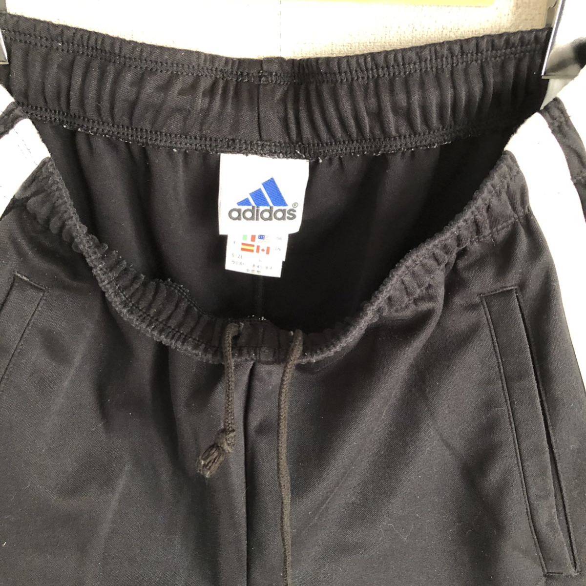 【adidas】アディダス トラック パンツ ジャージ 黒 ブラック メンズ サイドライン 刺しゅう ロゴ CLIMALITE ボトムスL/Y2461BBの画像5