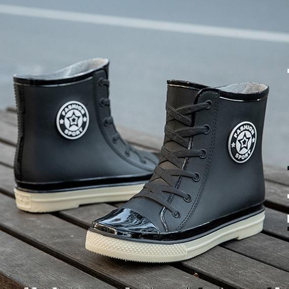 25cm black rain shoes sneakers boots pretty Logo is ikatto 