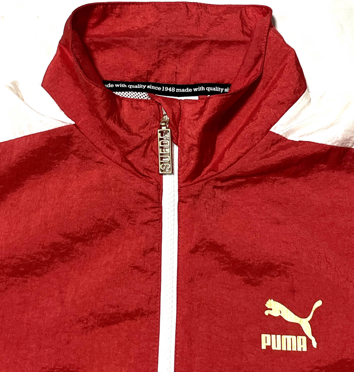 春向け★PUMA プーマ★やや薄手 モックネック ハーフジップジャケット★メンズ細身Mサイズ位★ゆうパケット全国送料２３０円の画像2