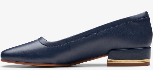 Clarks 23.5cm темно-синий голубой Flat Loafer квадратное tu кожа soft туфли без застежки спортивные туфли балет туфли-лодочки ботинки RRR114