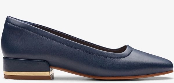Clarks 25cm темно-синий голубой Flat Loafer квадратное tu кожа soft туфли без застежки спортивные туфли балет туфли-лодочки ботинки RRR114