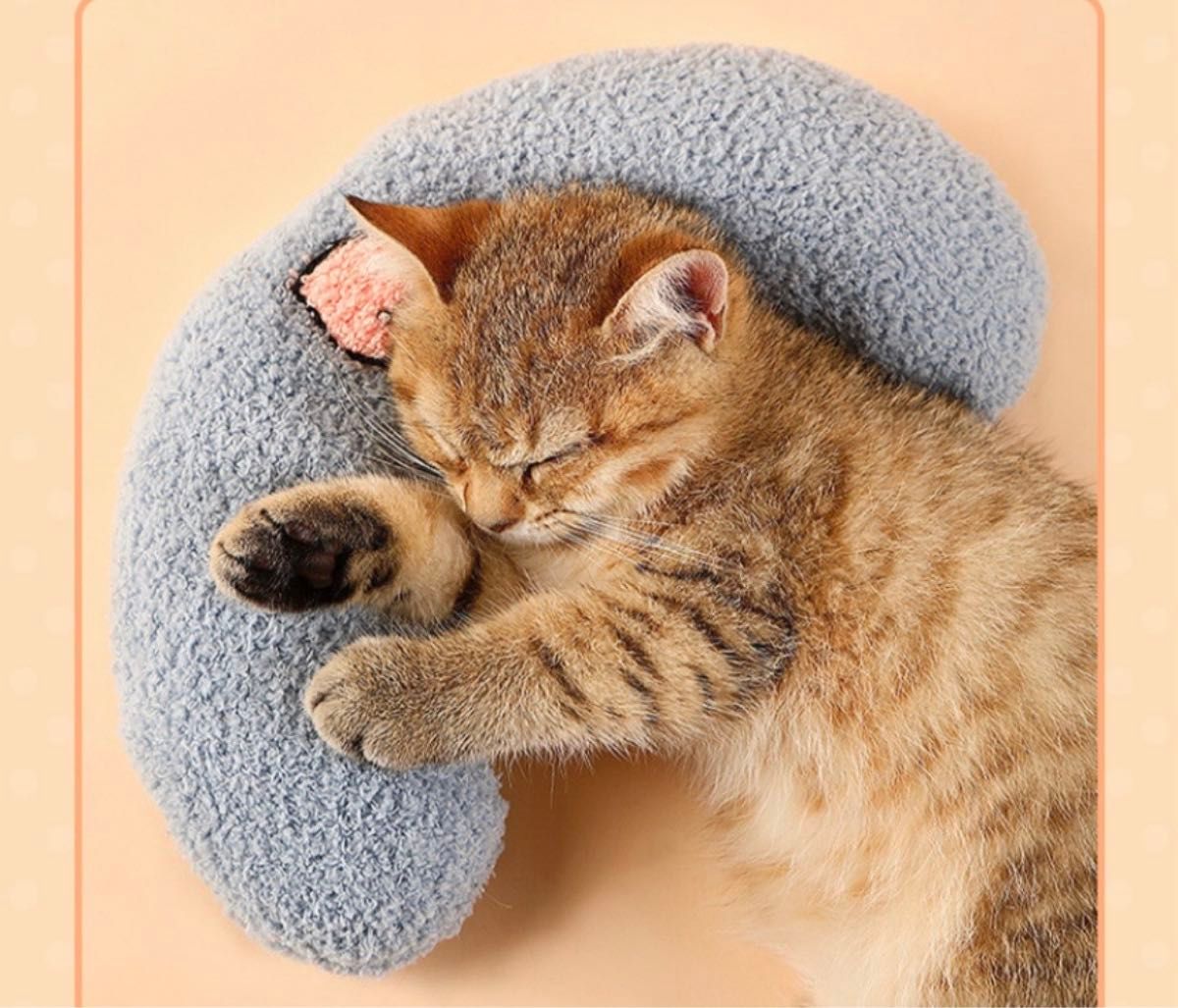 猫 枕 クッション あごのせ ベッド やわらか リラックス ねこ ブルー