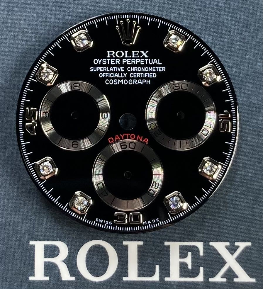 極美品 針付 純正 Daytona 116509 116519 8P ダイヤ 文字盤 ロレックス デイトナ ROLEX dial hands cal4130 GENUINE Diamond クロマライト_画像1