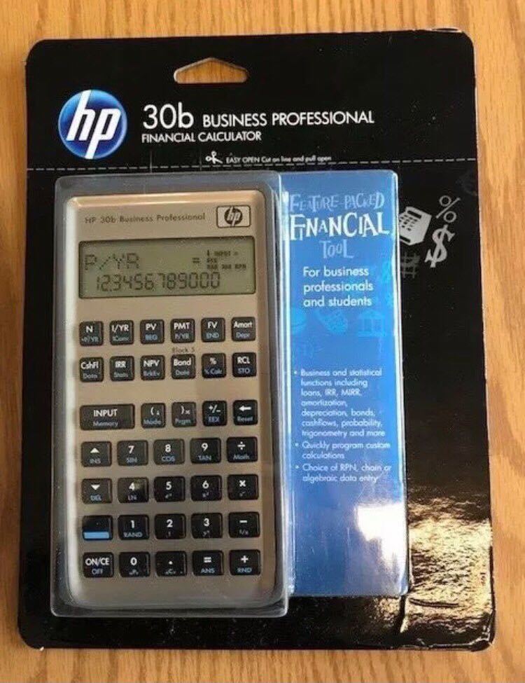 【新品】HP 30b Business Professional Financial Calculator RPN ヒューレットパッカード 金融電卓 関数電卓 北米版 証券アナリストの画像1