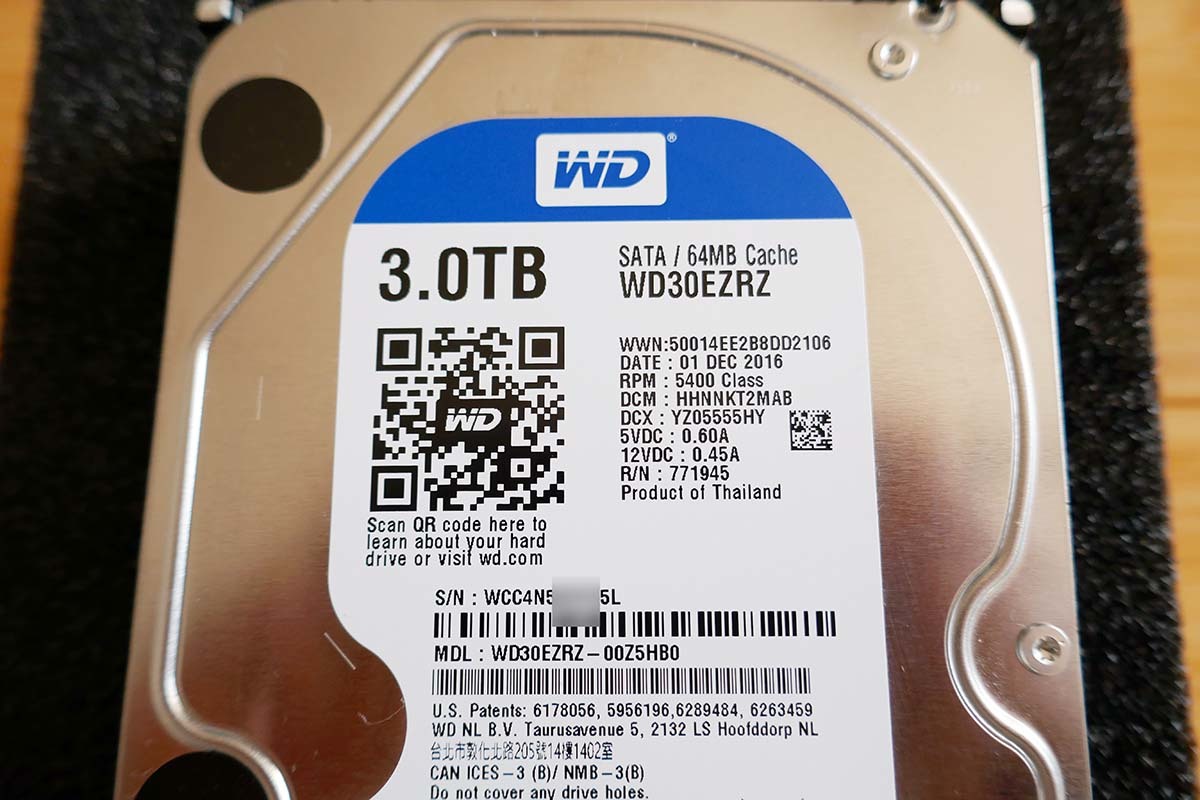 WDC WD30EZRZ 00Z5HB0 3TB 3.5型 Western Digital SATA 内蔵HDD 3000GB 3.0TB ウエスタンデジタル_画像2