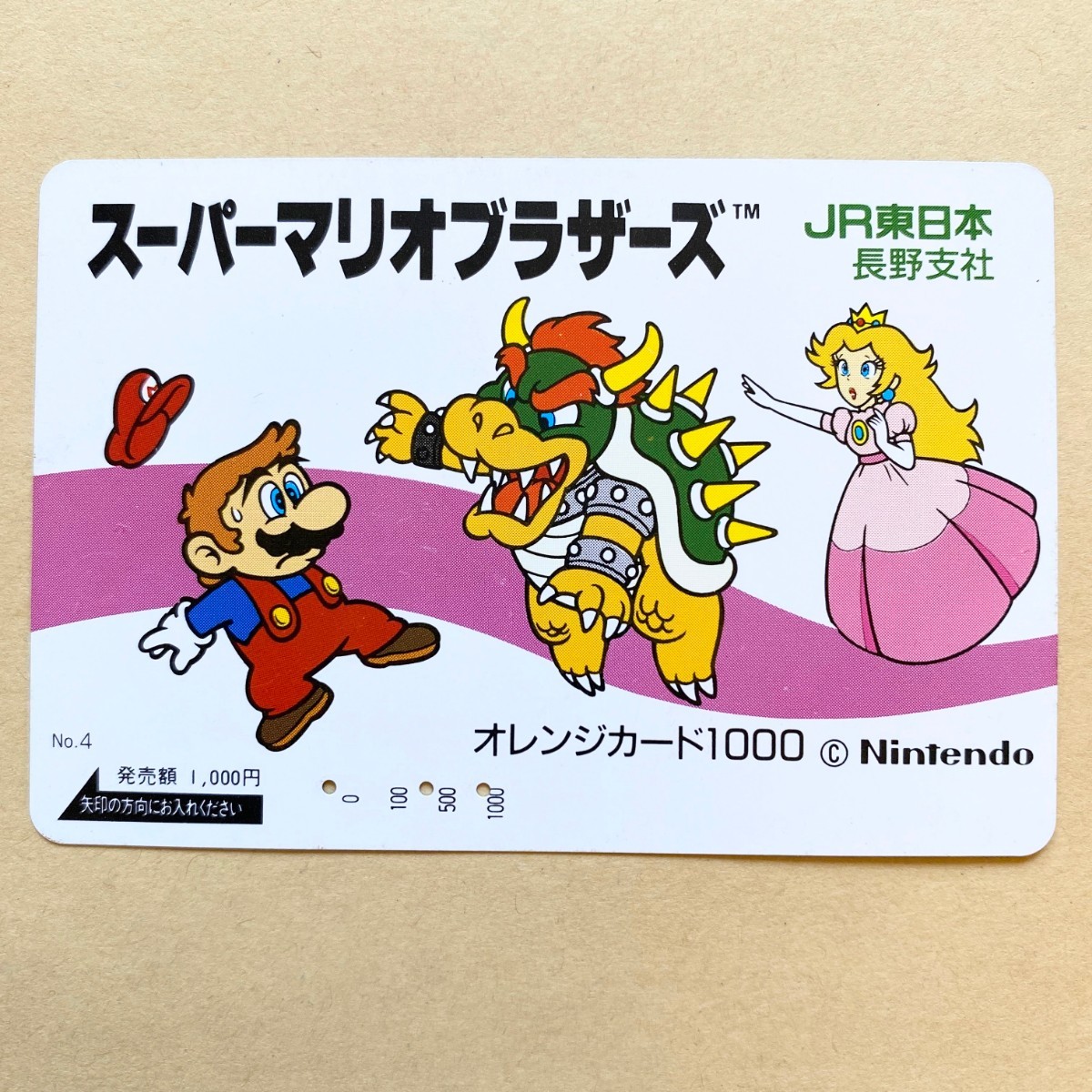 【使用済】 オレンジカード JR東日本 スーパーマリオブラザーズ マリオ クッパ ピーチ姫 Nintendo_画像1