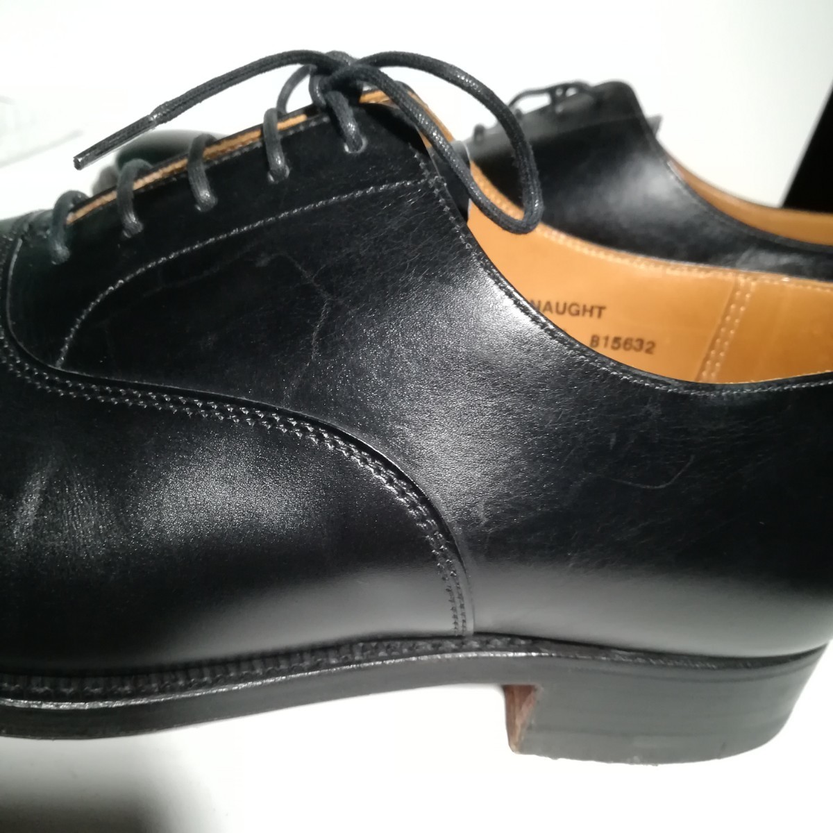 c0024 【数回着用程度・美品】 ★クロケット&ジョーンズ Crockett&Jones★ Connaught コノート ストレートチップ 7E 25.5cm程度 黒 革靴_画像8