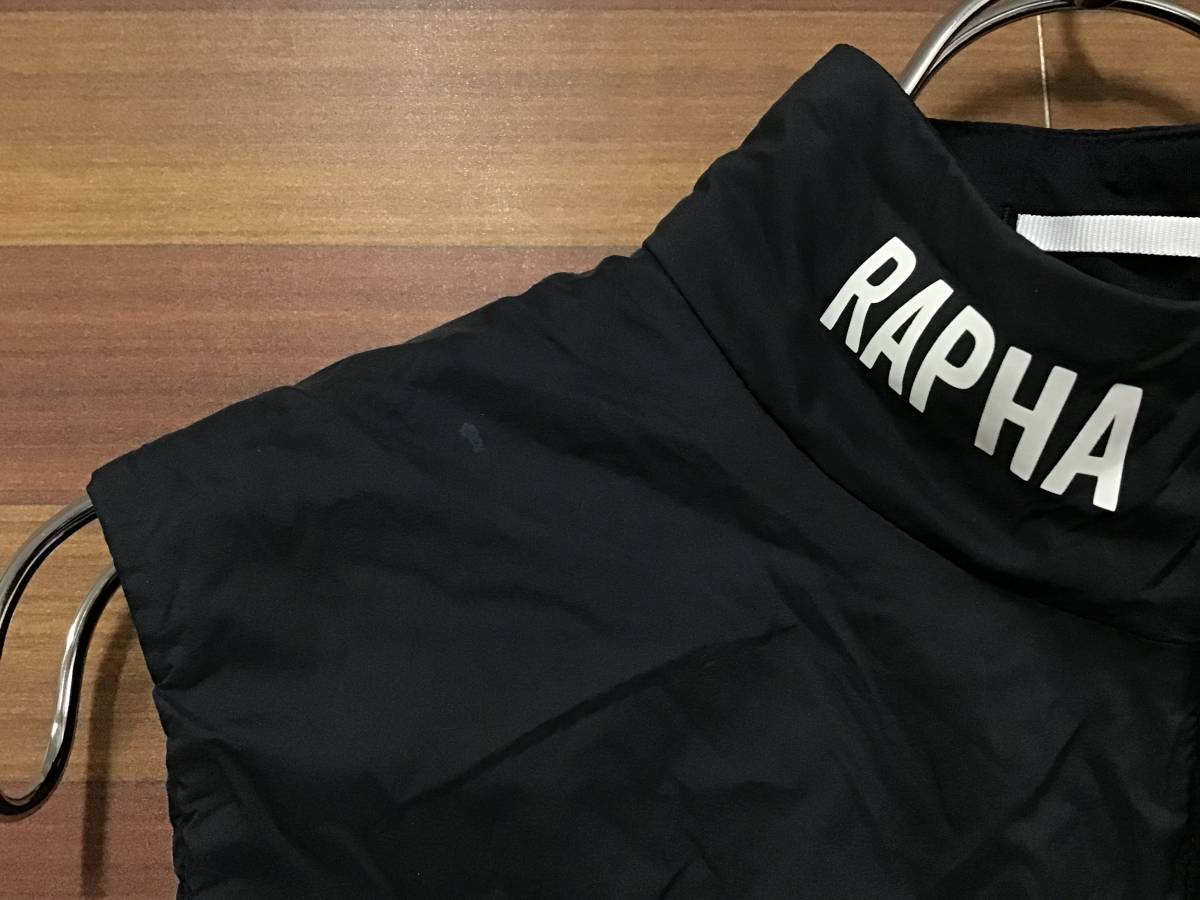 HN428 ラファ Rapha PRO TEAM INSULATED GILET 黒 M 裏起毛 ※汚れあり_画像3