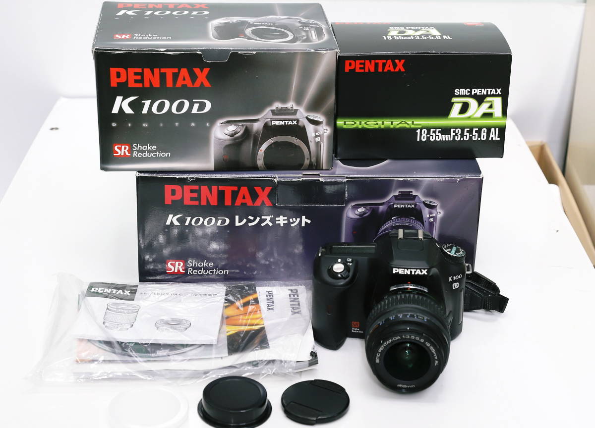 PENTAX　K100D　レンズキット　18-55mm F3.5-5.6 元箱、取説、ストラップあり_画像3