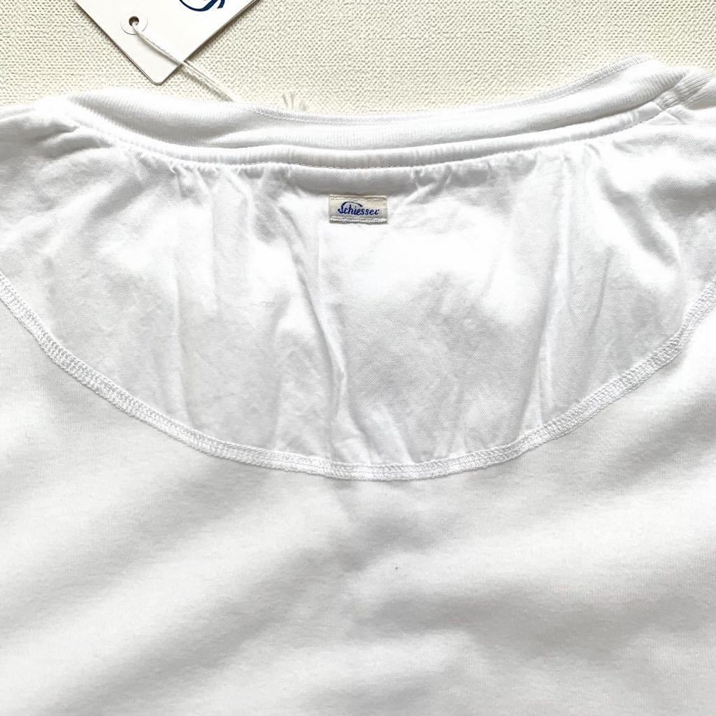 XXL 新品 Schiesser シーサー 定番 ヘンリーネック 半袖 Tシャツ KARL-HEINZ S/S 白 ホワイト 定1.32万 メンズ カットソー 160095 リブ袖の画像5