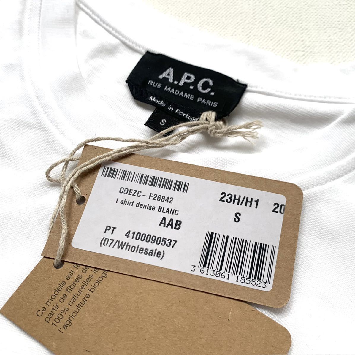 S new goods A.P.C. A.P.C. standard embroidery Logo Denise T-shirt .1.54 ten thousand white white lady's APC thick 2023SS short sleeves Mini Logo free shipping 