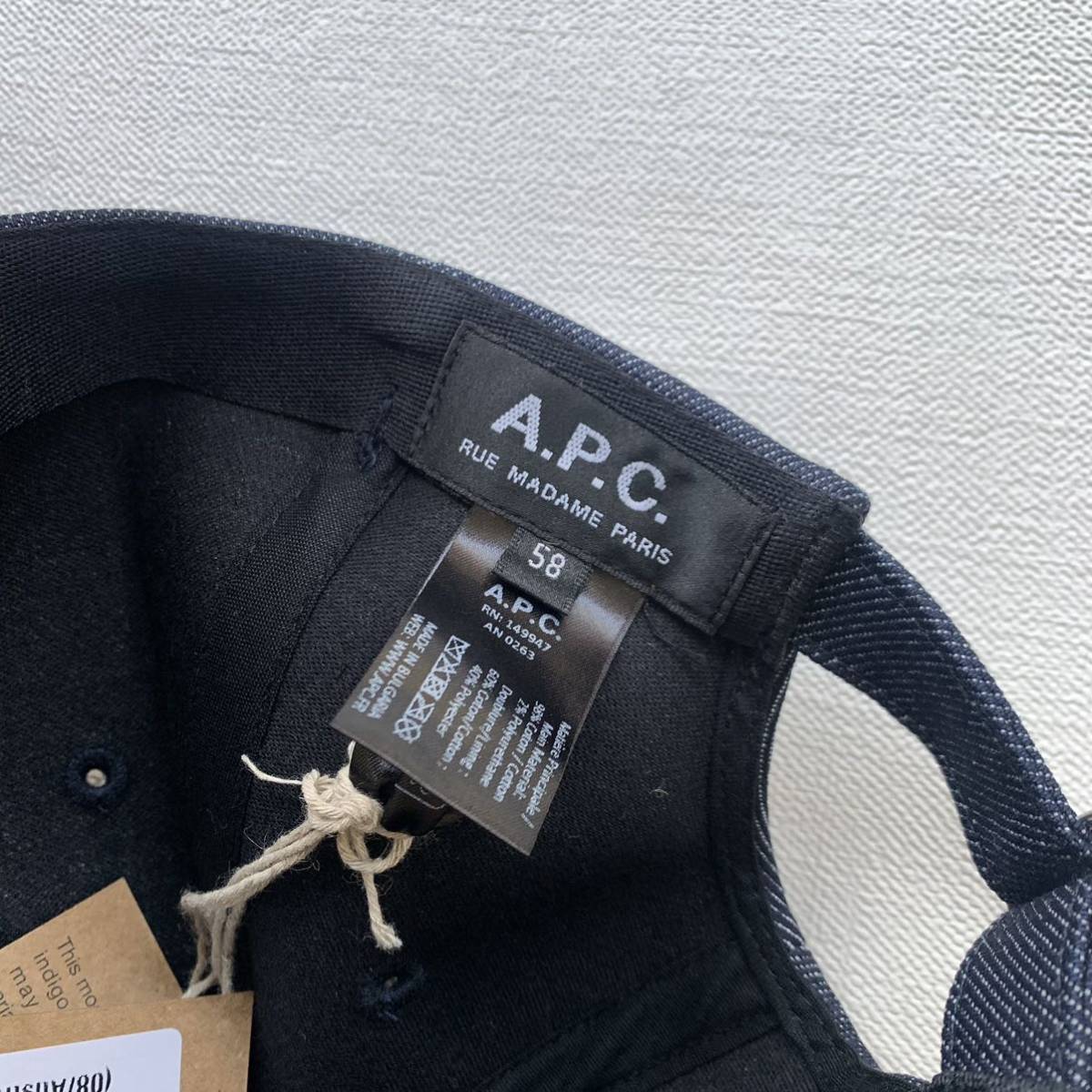 新品 A.P.C. アーペーセー VPC ロゴ デニム キャップ 58 メンズ ユニセックス APC インディゴ Casquette Eden Vpc INDIGO 2023AW 送料無料_画像7