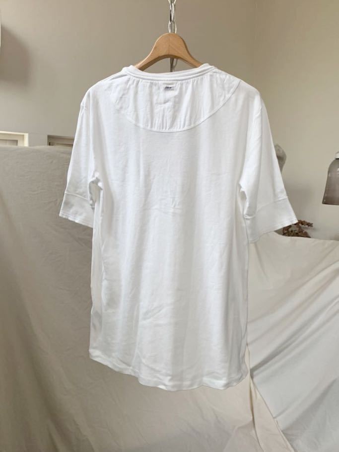 XXL 新品 Schiesser シーサー 定番 ヘンリーネック 半袖 Tシャツ KARL-HEINZ S/S 白 ホワイト 定1.32万 メンズ カットソー 160095 リブ袖の画像2
