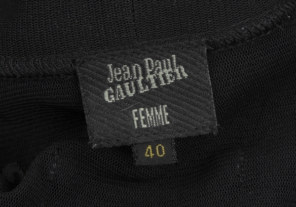 ジャンポールゴルチエファムJean Paul GAULTIER FEMME パワーネットロングシャツワンピース 黒40 【レディース】_画像10