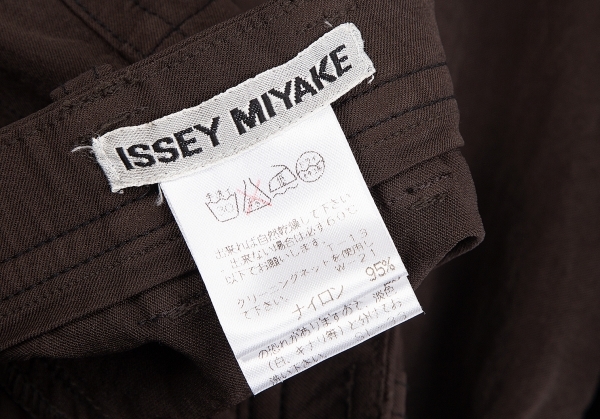 イッセイミヤケISSEY MIYAKE 製品染め切替ストレッチナイロンスカート 茶M 【レディース】_画像10