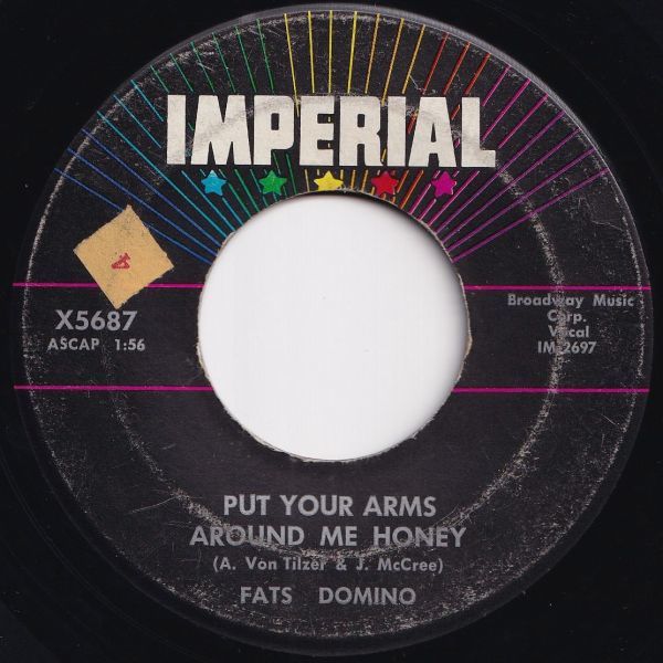 Fats Domino Put Your Arms Around Me Honey / Three Nights A Week Imperial US X5687 205450 R&B R&R レコード 7インチ 45_画像1