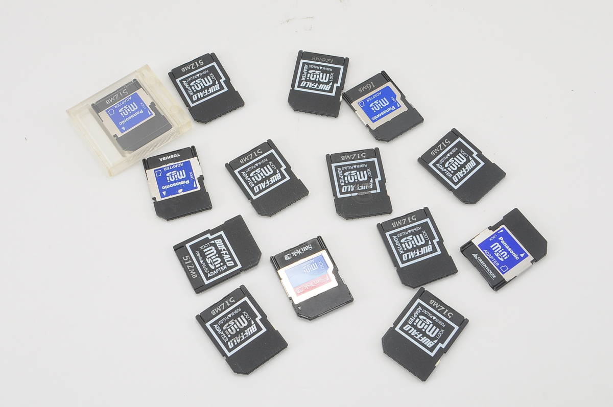 [MTM30]14点 miniSDカードまとめセット BUFFALO Panasonicなど バッファロー パナソニック 512MB _画像1