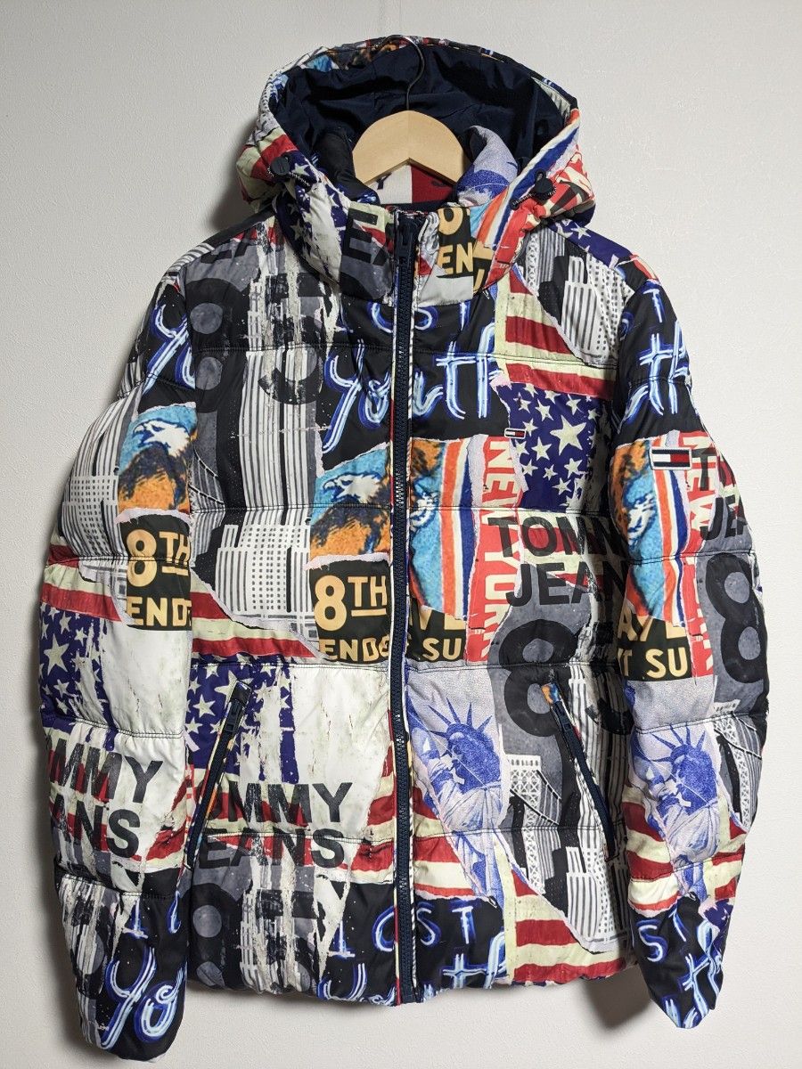入手困難品 大人気 トミージーンズ 総柄 ダウンジャケット T 入手困難品 大人気 トミージーンズ 総柄 ダウンジャケット T