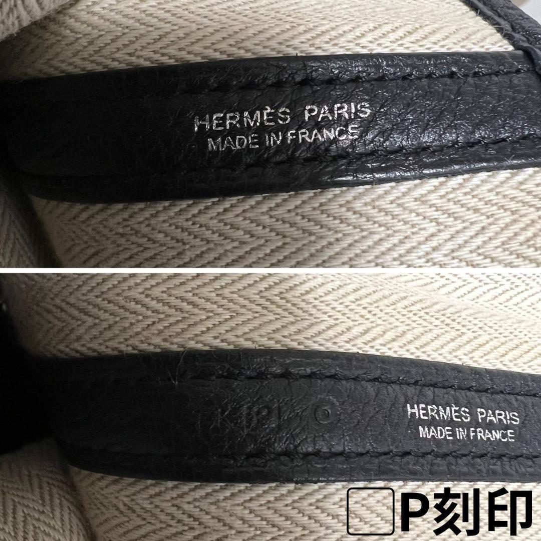 ★正規品 美品★HERMES エルメス ガーデンパーティ PM ネゴンダ ブラック □P刻印_画像10