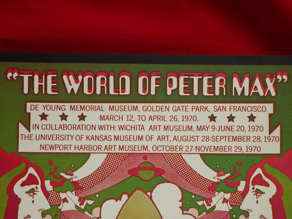 レア★1970年代 ピーターマックス「THE WORLD OF PETER MAX」ビンテージ ポスター 絵画 アート サイケ 山 惑星 自然_画像2