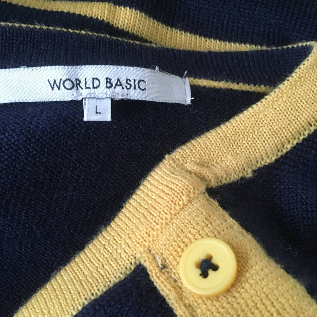 WORLD BASIC ワールド 美品 洗濯可 ニットセーターL_画像3