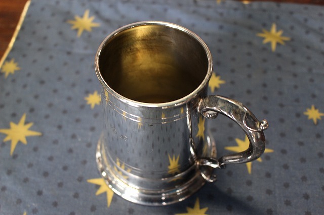 ★送料無料★イギリス アンティーク シルバープレートマグカップ タンカード マグカップ ビールジョッキ 英国製 s-3の画像6
