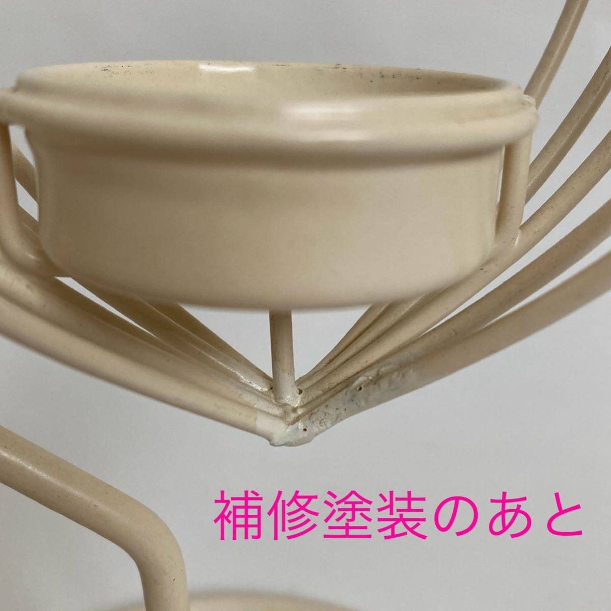 iron Heart type candle holder candle stand repair after equipped cream color height 22.5cm swing candle holder interior 