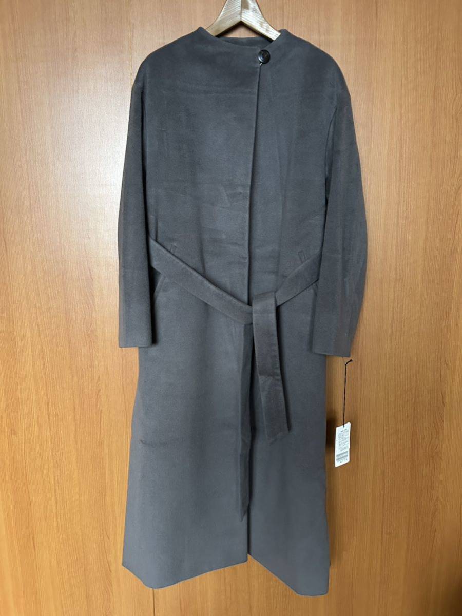  Iena IENA* super-beauty goods as good as new wool long maxi oversize gown coat side slit belt attaching charcoal gray 38 easy on goods 