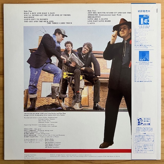 LP■ROCK/NICK LOWE & HIS COWBOY OUTFIT/S.T./F-BEAT RPL 8262/国内84年ORIG OBI/帯 美品/ニック・ロウ/ELVIS COSTELLO/PAUL CARRACK_画像2