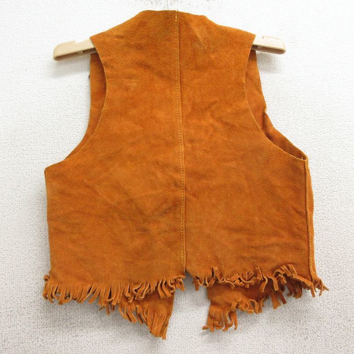  old clothes Vintage leather the best Kids boys child clothes 90s California fringe light brown group Brown 24jan12