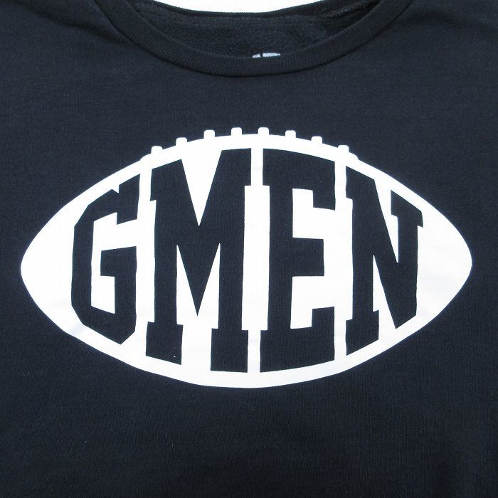 XL/古着 長袖 スウェット メンズ GMEN ビッグロゴ 大きいサイズ クルーネック 黒 ブラック 24jan15 中古 スエット トレーナー トップス_画像3