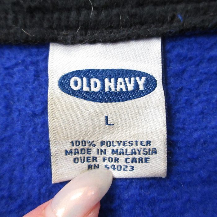 L/古着 オールドネイビー OLD NAVY 長袖 ハーフジップ フリース ジャケット メンズ 青 ブルー 24jan16 中古 アウター_画像5