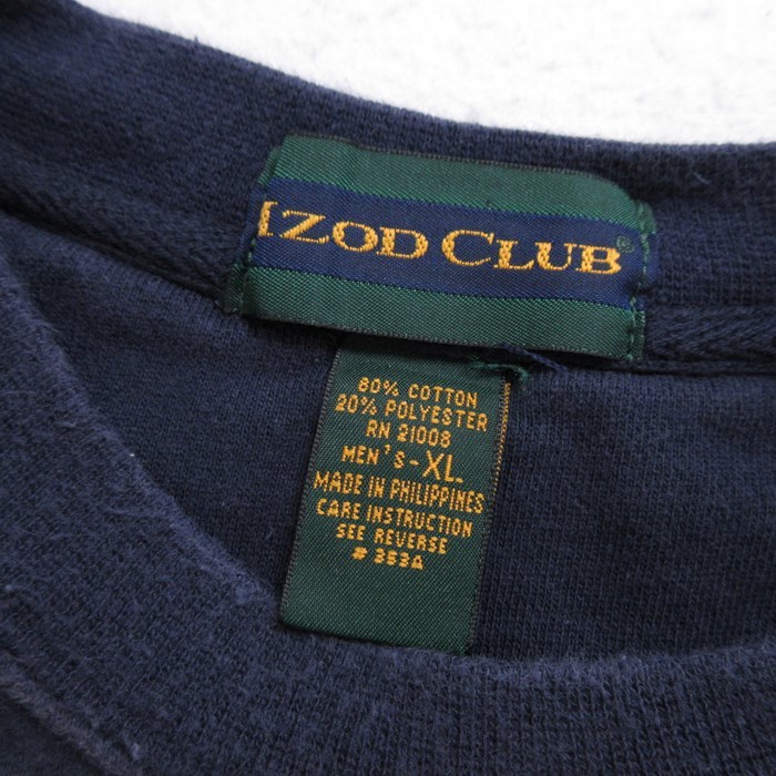 XL/古着 IZOD 長袖 スウェット メンズ 90s エバンストンゴルフクラブ マルチカラー 大きいサイズ クルーネック 濃紺 ネイビー 24jan19 中古_画像5