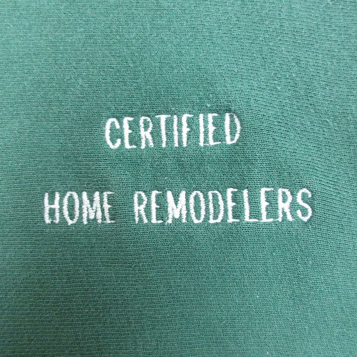 XL/古着 Wear Guard 長袖 スウェット メンズ 00s CERTIFIED HOME REMODELERS ロング丈 コットン クルーネック 緑 グリーン 24jan22 中古 ス_画像2