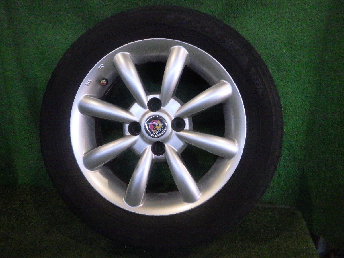 ◆溝あり フィアット500 ABARTH アルミホイール タイヤ 14インチ 4本 5.5J PCD98 4穴 +35 175/60R14 YOKOHAMA 20年 中古 A34_画像5