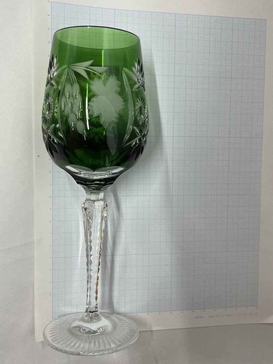 ナハトマン Nachtmann ワイングラス 2客 切子 クリスタル ヴィンテージ 未使用品 色被せガラス ドイツの画像10