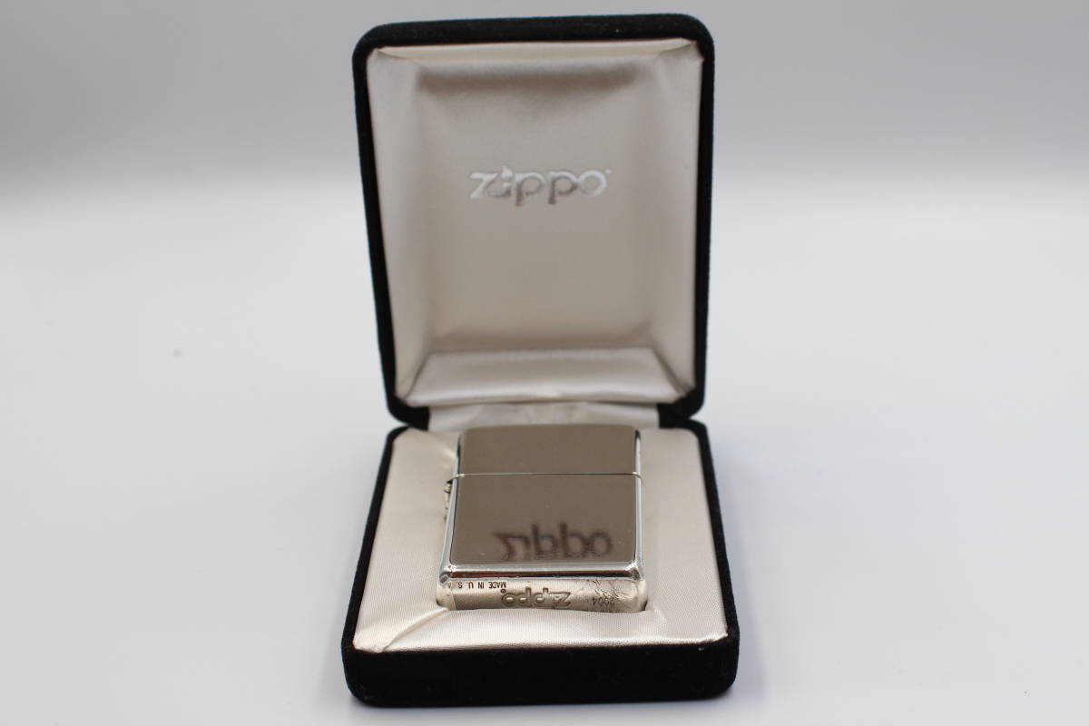 ★STERLING SILVER スターリング シルバー★オリジナル ZIPPO ジッポー 2004★ 純銀 無地 中古品 ベロアケース入り_画像1